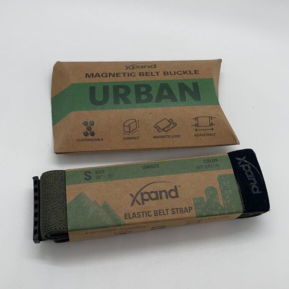 NWT XPAND Urban Magnetic Belt Buckle (Black) & Elastic Belt Strap (Green) - SM - Picture 4 of 5